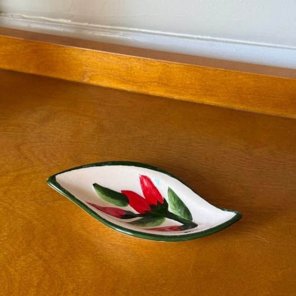 Vintage Hand-Painted Ceramic Pepper Dish